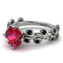 Leaves All Around White Gold Ruby Ring - Sydney 2ct No. 42